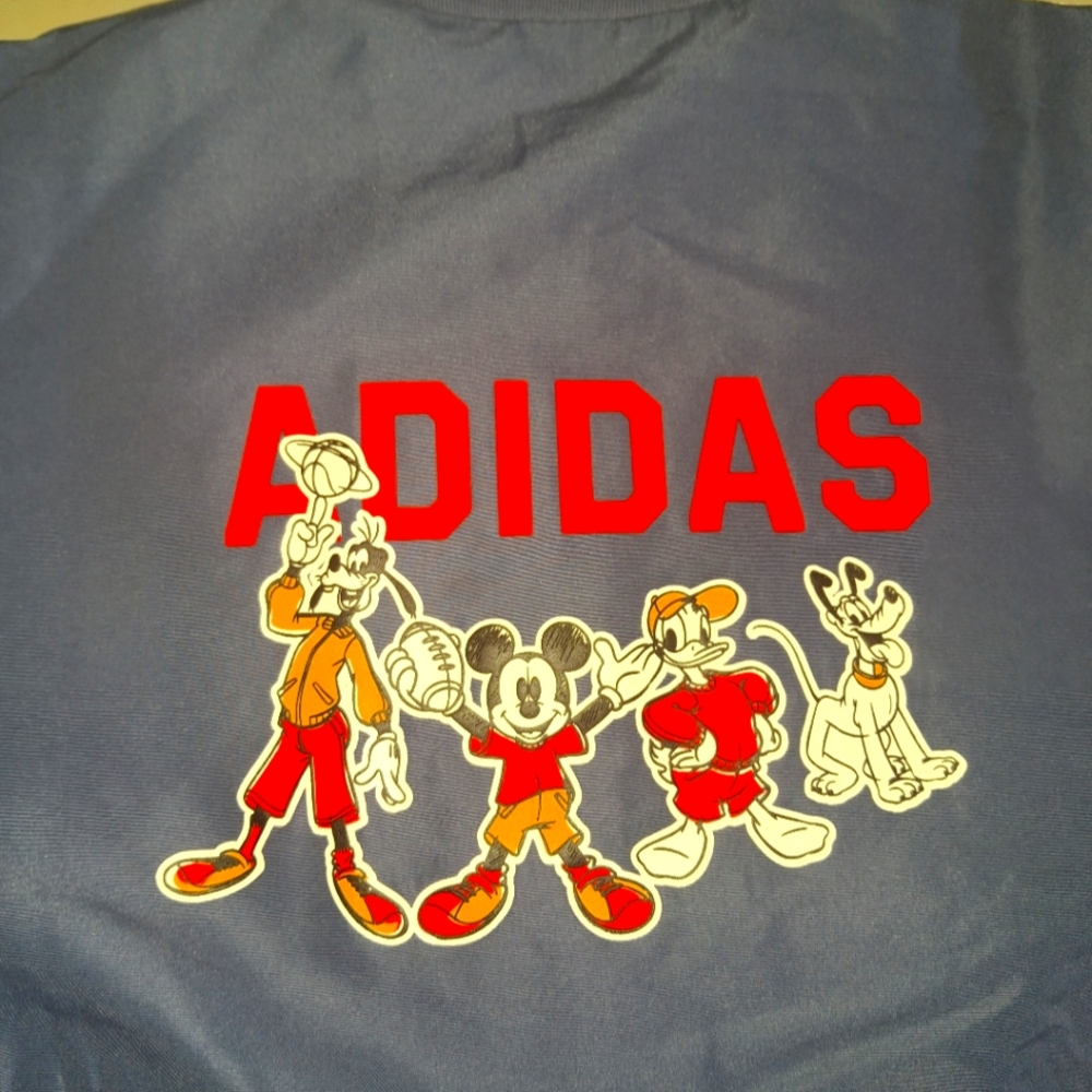Adidas Disney Mickey Mouse Jacket Blue Zip Closure Front Pockets 2T NEW - Picture 2 of 4